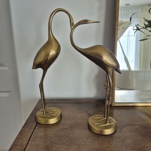 Elegant Gold Crane Sculptures